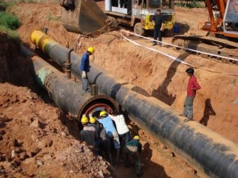 Construction of the pipeline in India