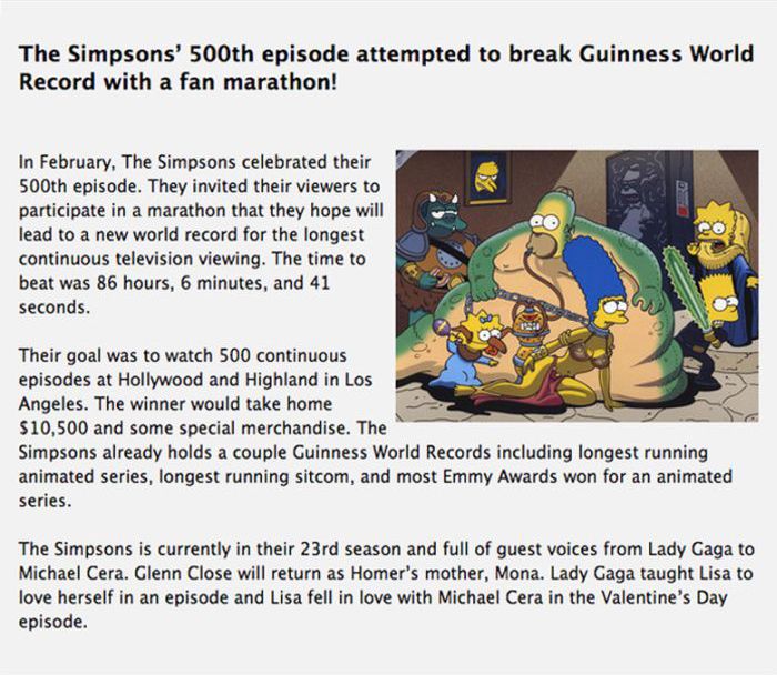 Interesting Facts about The Simpsons, part 2