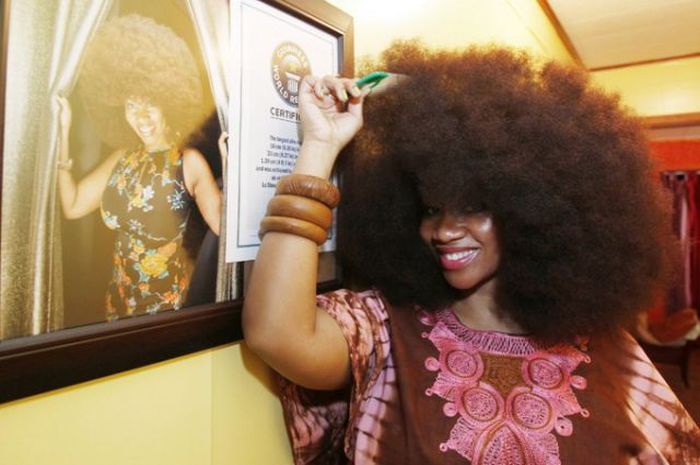 Aevin Dugas. The World's Largest Afro