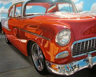 Realistic Paintings of Vintage Cars