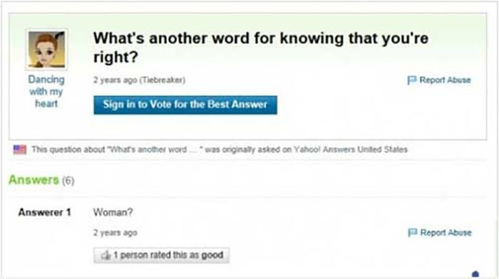 Stupid Yahoo Answers