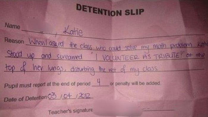 Funny Detention Reasons