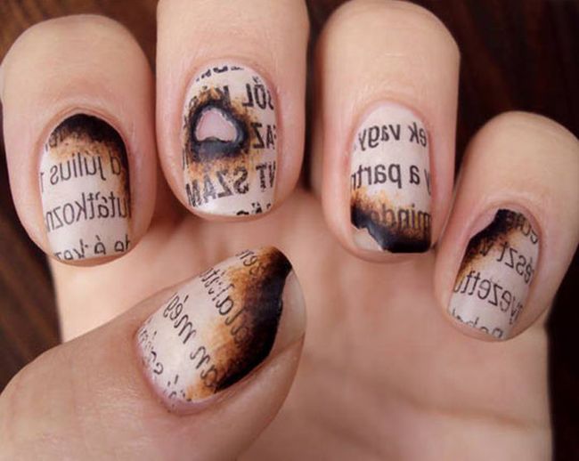Burnt Paper Nails