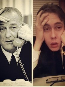 Chaz Rorick Tries Out the Faces of the US Presidents