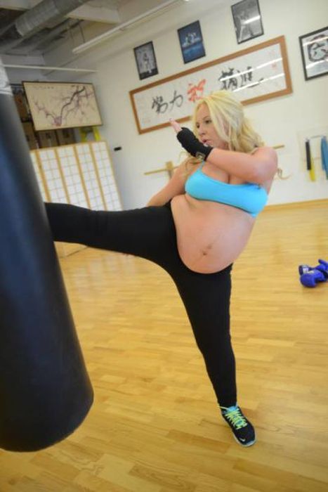 Pregnant Kickboxer