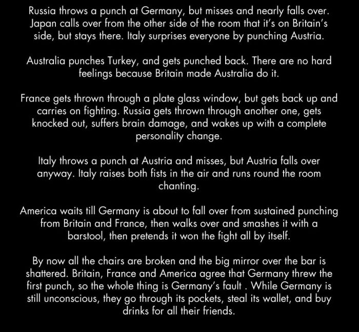The Story Of World War One Cleverly Retold As a Bar Fight