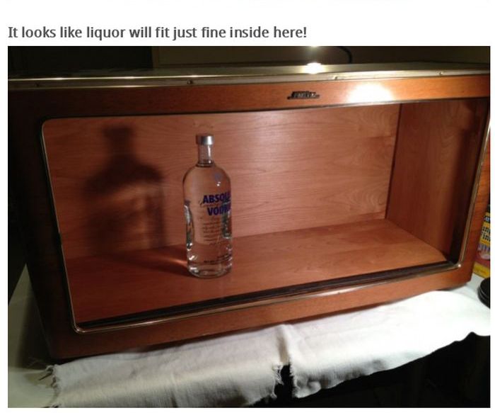 Radio Doesn't Work Anymore Now It's A Liquor Cabinet