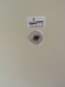 Bullet Goes Straight Through The Bedroom Wall
