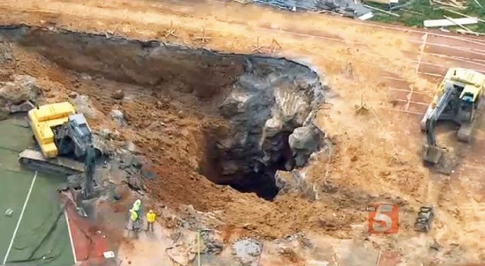 This Sinkhole Ate The End Zone