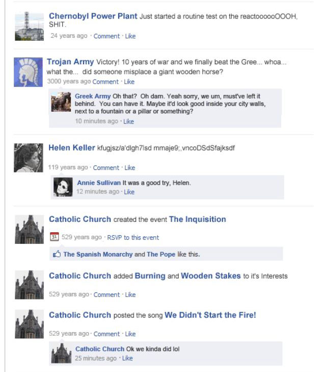 If Historical Events Had Facebook Statuses