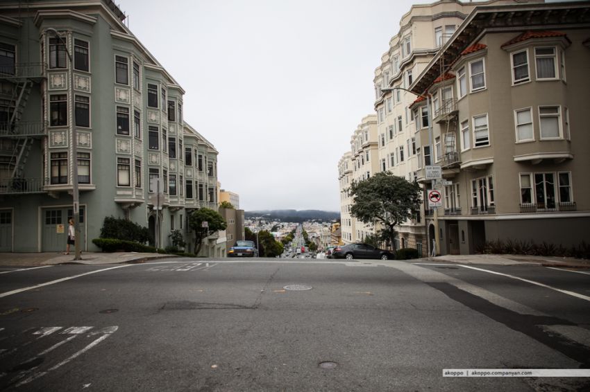 The sloping streets of San Francisco