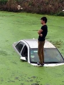 When Your Car Gets Stuck In A Pond