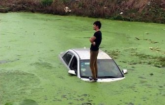 When Your Car Gets Stuck In A Pond