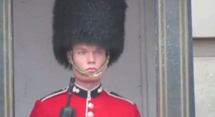Queen's Guard Has A Wardrobe Malfunction