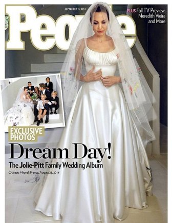 Angelina Jolie Let Her Kids Cover Her Wedding Dress With Drawings