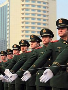 Chinese Police Training For The Military Parade
