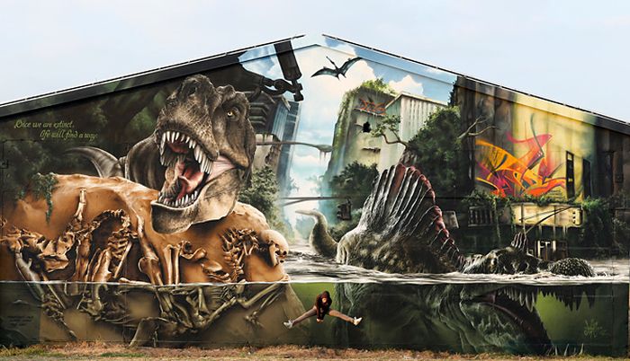 This Jurassic Park Inspired Wall Is A Masterpiece