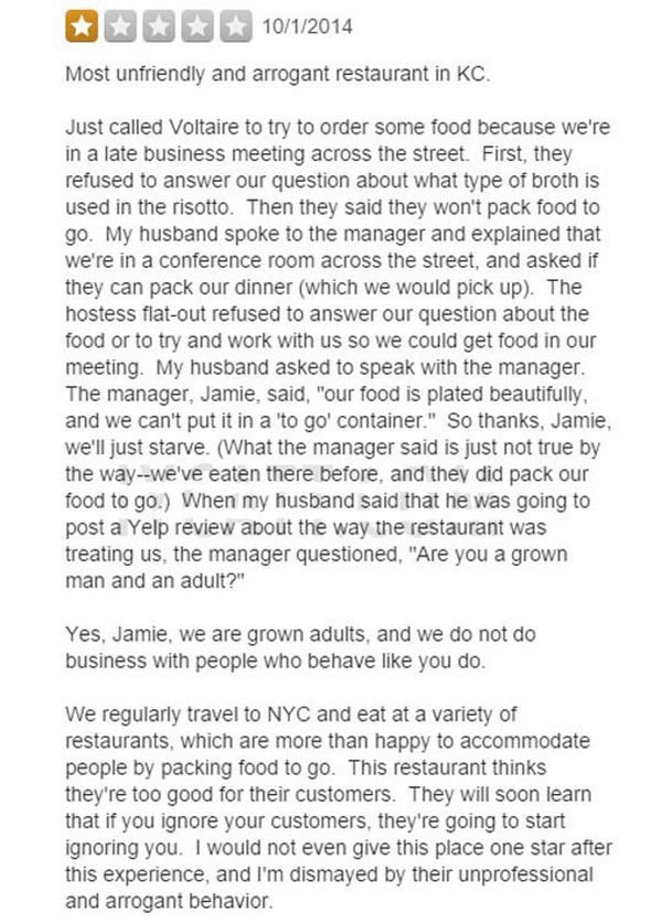 Restaurant Owner Has The Perfect Response To Angry Yelp User
