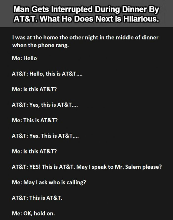 When AT&T Interrupts Your Dinner You Troll Them Hard