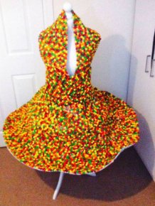 See The Dress That's Made Out Of Using 3,000 Skittles