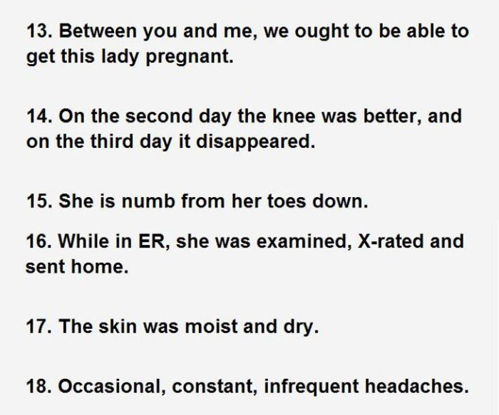 Hilarious Sentences Found In Patients' Hospital Charts