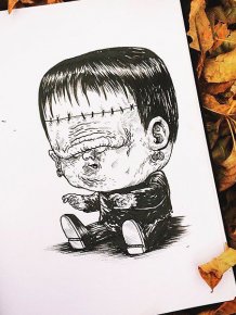 Famous Horror Characters Drawn As Creepy Babies