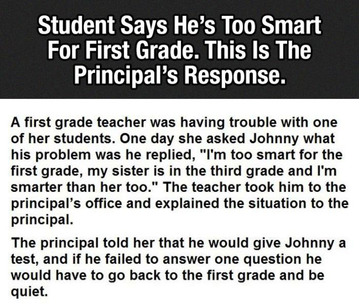 This Kid Said He Was Too Smart For The First Grade