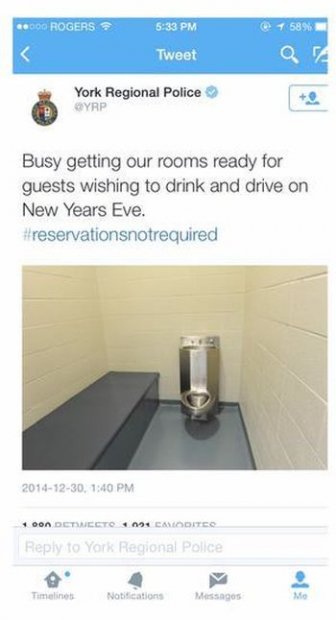York Regional Police Have The Perfect Spot For New Year's Eve