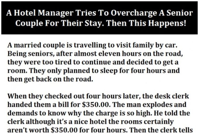 Hotel Manager Overcharges Senior Citizens But They Win In The End