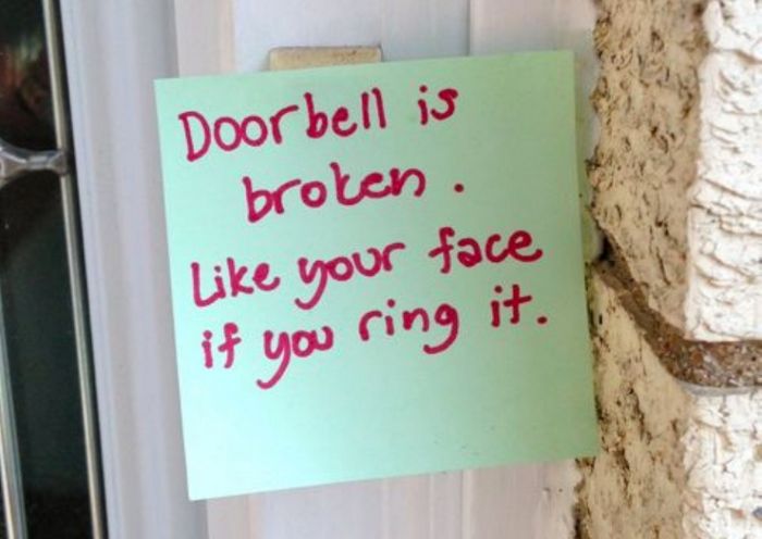 Funny Doorbell Notes From Angry Moms