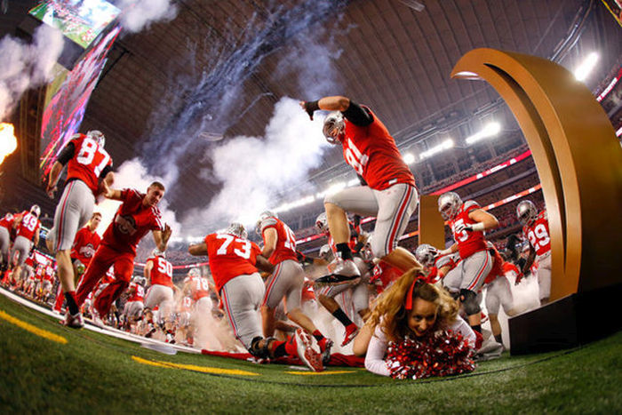 This Cheerleader Almost Got Trampled By The Ohio State Football Team