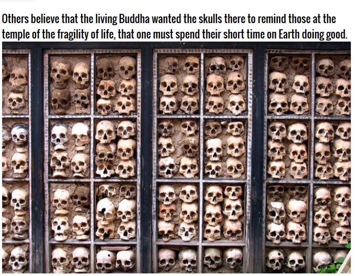 These Monks Have Built A Wall Out Of Human Skulls