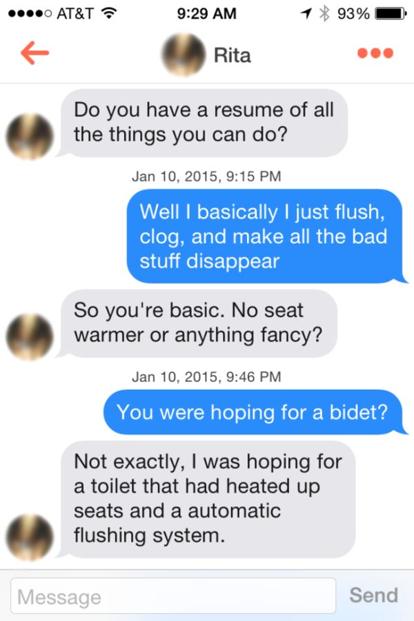 Man Gets Over 200 Matches Posing As A Toilet On Tinder