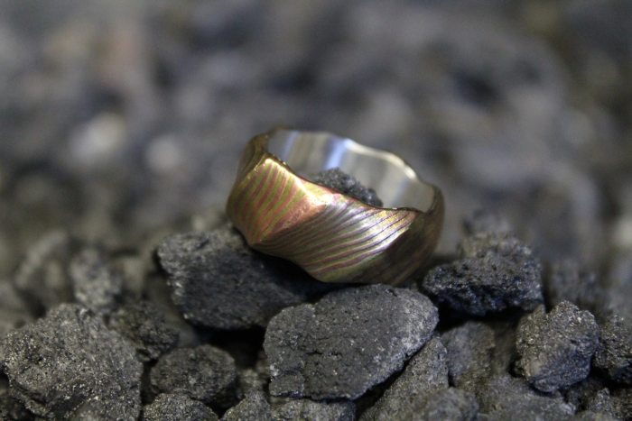 Wood Grain Metal Gets Turned Into A Ring