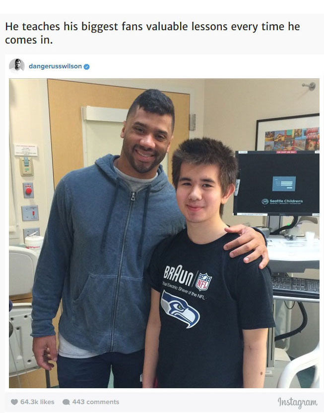 After Losing The Super Bowl Russell Wilson Visited The Children's Hospital