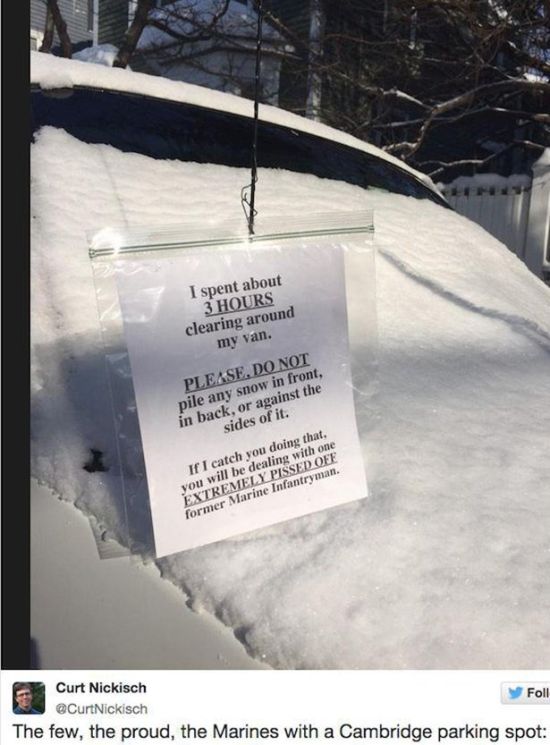 People In Boston Will Do Anything To Keep Their Parking Spots