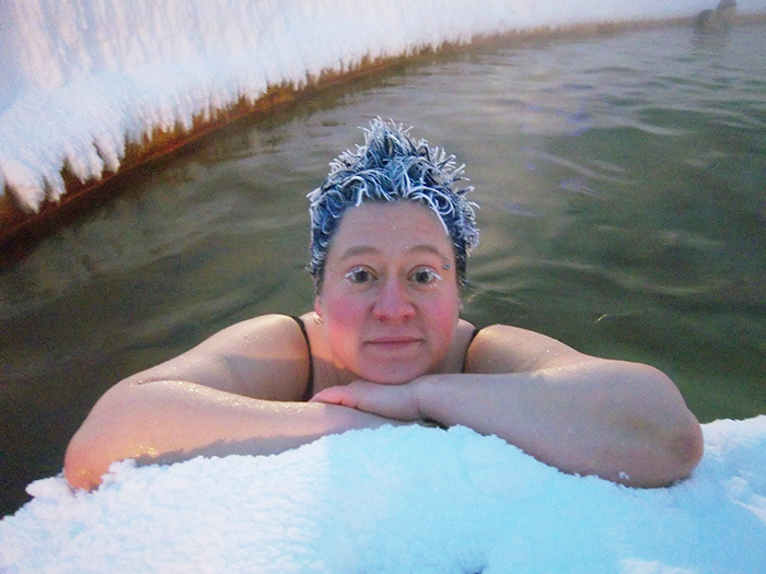 Canadians Freeze Their Hair At The Takhini Hot Springs