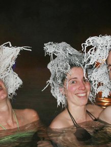 Canadians Freeze Their Hair At The Takhini Hot Springs