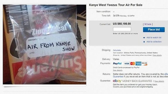 A Bag Of Air From Kanye West's Yeezus Tour Sold For Big Money