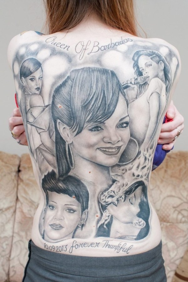 This Woman Covered Herself In Tattoos Of Rihanna's Face