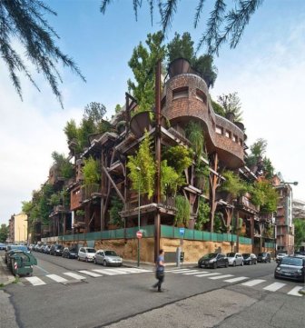 Inner City Treehouse Uses 150 Trees To Protect Residents From Noise