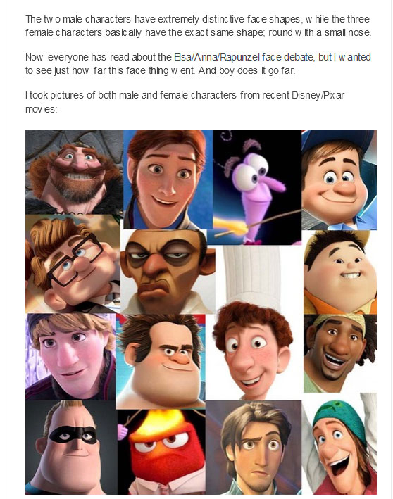 Every Female Character In Disney Pixar Films Shares The Same Face
