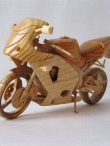 Wooden Miniature Motorcycles 
