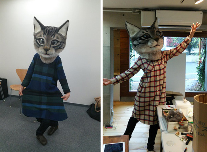 This Giant Wool Cat Head Is A Nightmare Come True