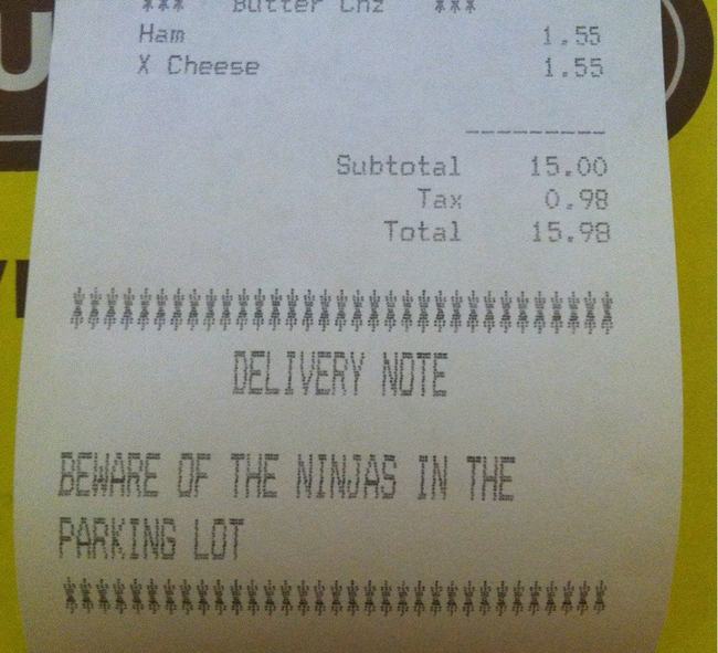 Funny Messages Printed On Receipts