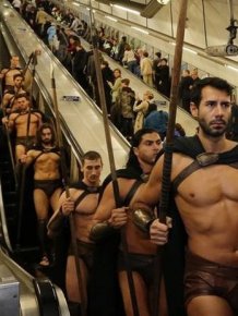 What It Looks Like When Spartan Warriors Ride The Subway