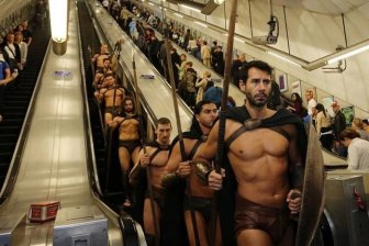 What It Looks Like When Spartan Warriors Ride The Subway