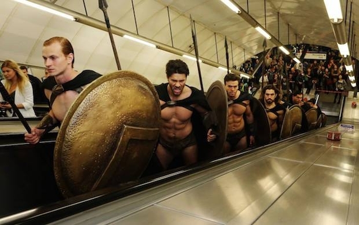 What It Looks Like When Spartan Warriors Ride The Subway