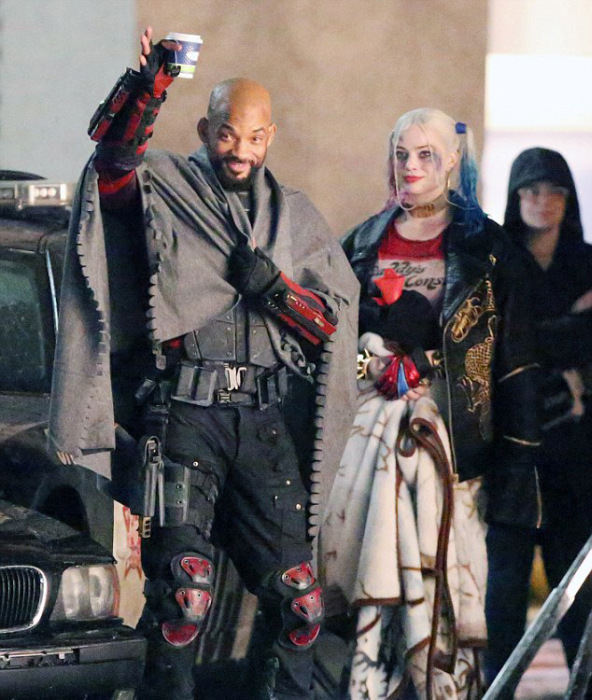 Will Smith And Margot Robbie Get Wet On The Set Of Suicide Squad
