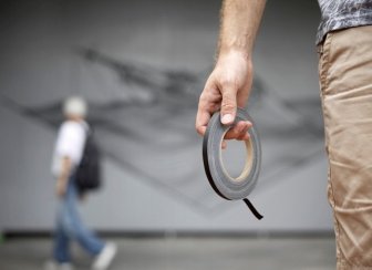 Artist Uses Duct Tape Instead Of Paint To Create Street Art